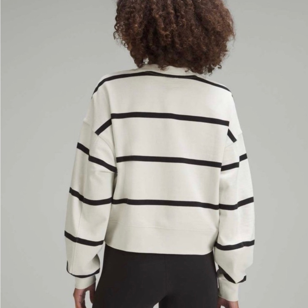lululemon athletica Cream & Black Striped Crewneck - Picture 3 of 7